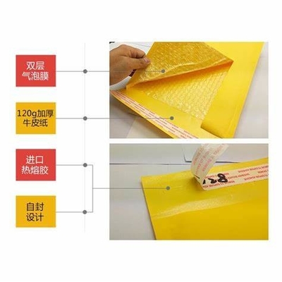 High Toughness Yellow Kraft Bubble Mailer Printed Logo Shipping  Mailers