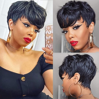 Dancing Part Natural Human Hair Wigs For Weman Whout  Any Gule